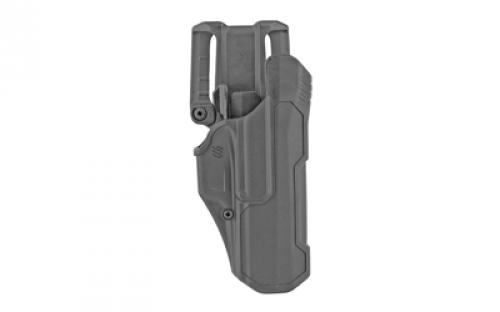 BLACKHAWK T-Series, L2D, Duty Holster, Right Hand, Sig P320/P250/M17/M18, Includes Jacket Slot Belt Loop, Black, Polymer 44N161BKR
