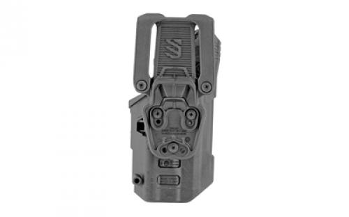 BLACKHAWK T-Series L2D, Duty Holster, Left Hand, Black Finish, Fits Glock 17/22/31 With TLR1/TLR2, Includes Jacket Slot Belt Loop 44N200BKL
