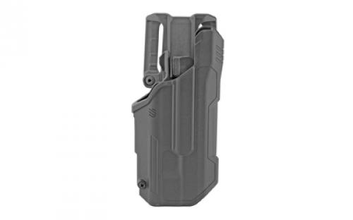 BLACKHAWK T-Series L2D, Duty Holster, Right Hand, Black Finish, Fits Glock 21 With TLR1/TLR2, Includes Jacket Slot Belt Loop 44N213BKR