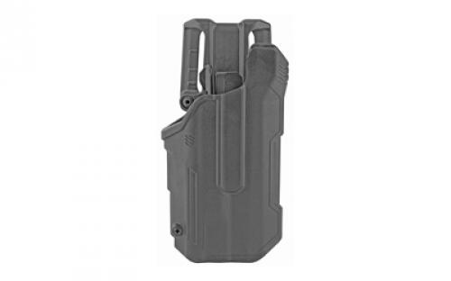 BLACKHAWK T-Series L2D, Duty Holster, Right Hand, Black Finish, Fits Sig P320/P250 With TLR1/TLR2, Includes Jacket Slot Belt Loop 44N261BKR