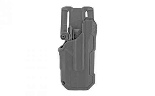BLACKHAWK T-Series L2D, Duty Holster, Right Hand, Black Finish, Fits Glock 17/22/31 With TLR7, Includes Jacket Slot Belt Loop 44N300BKR