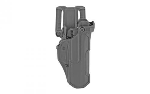 BLACKHAWK T-Series L3D, Duty Holster, Right Hand, Black Finish, Fits Sig P320/P250, Includes Jacket Slot Belt Loop 44N561BKR
