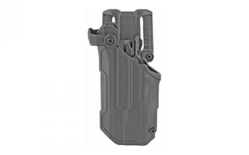 BLACKHAWK T-Series L3D, Duty Holster, Left Hand, Black Finish, Fits Glock 17/19/22/31 With TLR1/TLR2, Includes Jacket Slot Belt Loop 44N600BKL