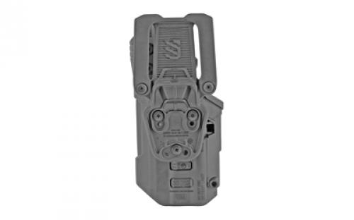 BLACKHAWK T-Series L3D, Duty Holster, Right Hand, Black Finish, Fits Glock 17/22/31 With TLR1/TLR2, Includes Jacket Slot Belt Loop 44N600BKR