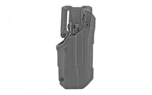 BLACKHAWK T-Series L3D, Duty Holster, Right Hand, Black Finish, Fits Glock 21 With TLR1/TLR2, Includes Jacket Slot Belt Loop 44N613BKR