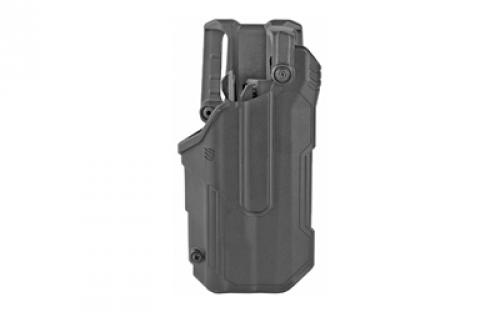 BLACKHAWK T-Series L3D,  Duty Holster, Right Hand, Black Finish, Fits Sig P320/P250 With TLR1/TLR2, Includes Jacket Slot Belt Loop 44N661BKR
