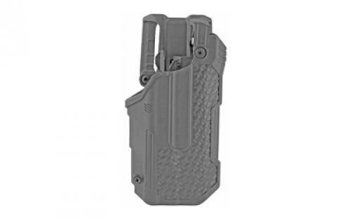 BLACKHAWK T-Series L3D, Duty Holster, Right Hand, Fits Sig P320/P250 With TLR1/TLR2, Includes Jacket Slot Belt Loop, Black Basketweave Finish 44N661BWR