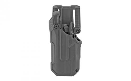 BLACKHAWK T-Series L3D, Duty Holster, Left Hand, Black Finish, Fits Glock 17/22/31 With TLR7, Includes Jacket Slot Belt Loop 44N700BKL