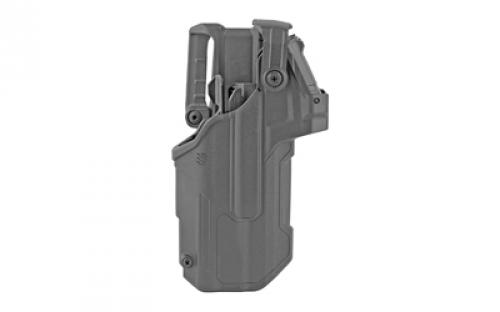 BLACKHAWK T-Series L3D RDS, Duty Holster, Right Hand, Black Finish, Fits Glock 17/19/22/31 with TLR1/TLR2, Includes Jacket Slot Belt Loop 44ND00BKR