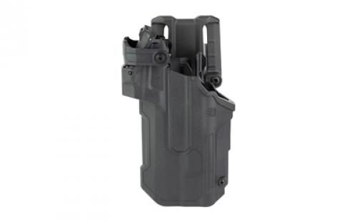 BLACKHAWK T-Series L3D RDS, Duty Holster, Left Hand, Black Finish, Fits Sig P320/P250 With TLR1/TLR2, Includes Jacket Slot Belt Loop 44ND61BKL