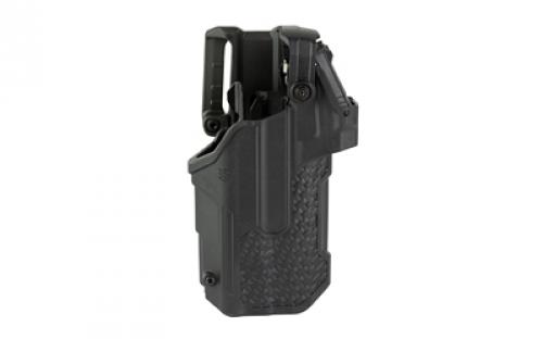 BLACKHAWK T-Series, Duty Holster, Right Hand, Black, Sig P320 TLR 1/2, Includes Jacket Slot Belt Loop, Basketweave 44ND61BWR