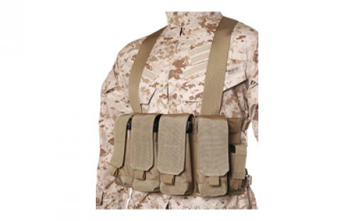 BLACKHAWK Chest Magazine Pouches, 4 Magazine Pouches, AK47 and Pistol Pouches, Coyote Tan 55CP04CT
