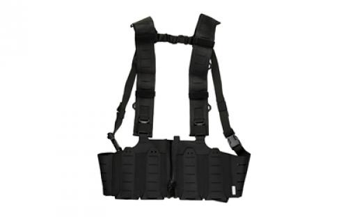 Blue Force Gear 10 Speed Split Front Chest Rig, Fits (4) M4/AR-15 Magazines, Cordura Construction, Black MM-TSP-CHESTRIG-M4-01-BK