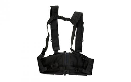 Blue Force Gear 10 Speed Split Front Chest Rig, Fits (4) M4/AR-15 Magazines, Cordura Construction, Black MM-TSP-CHESTRIG-M4-01-BK