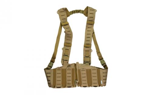 Blue Force Gear 10 Speed Split Front Chest Rig, Fits (4) M4/AR-15 Magazines, Cordura Construction, Coyote Brown MM-TSP-CHESTRIG-M4-01-CB