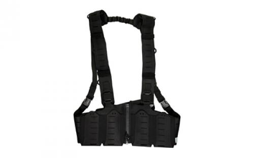 Blue Force Gear 10 Speed Split Front Chest Rig, Fits (3) SR-25 Magazines, Cordura Construction, Black MM-TSP-CHESTRIG-SR25-01-BK