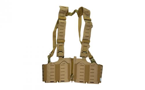 Blue Force Gear 10 Speed Split Front Chest Rig, Fits (3) SR-25 Magazines, Cordura Construction, Coyote Brown MM-TSP-CHESTRIG-SR25-01-CB
