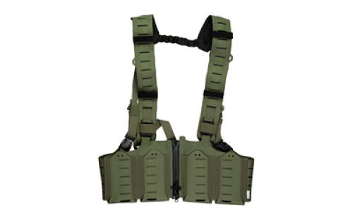 Blue Force Gear 10 Speed Split Front Chest Rig, Fits (3) SR-25 Magazines, Cordura Construction, Ranger Green MM-TSP-CHESTRIG-SR25-01-RG
