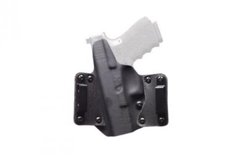 BlackPoint Tactical Leather Wing OWB Holster, Fits Glock 19/23/32, Right Hand, Black Kydex & Leather, with 1.75" Belt Loops, 15 Degree Cant 100079