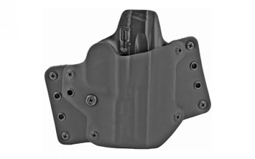 BlackPoint Tactical Leather Wing OWB Holster, Fits S&W M&P 9/40 Compact M2.0 with 4 Barrel, Right Hand, Black Kydex & Leather, with 1.75 Belt Loops, 15 Degree Cant 105862
