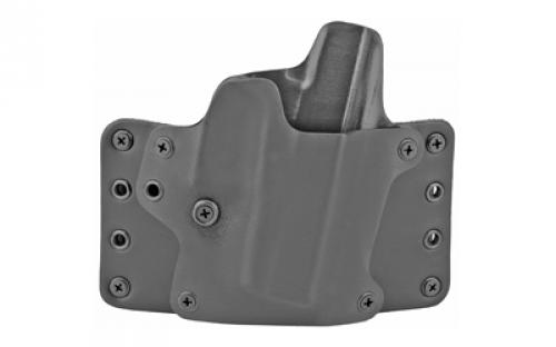 BlackPoint Tactical Leather Wing OWB Holster, Fits Glock 43X, Right Hand, Black Kydex & Leather, 1.75 Belt Loops, 15 Degree Cant 115996