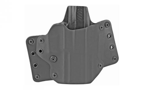 BlackPoint Tactical Leather Wing OWB Holster, Fits Sig P320 X-Carry, Right Hand, Black Kydex & Leather, 1.75 Belt Loops, 15 Degree Cant 119503