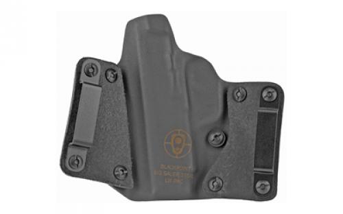 BlackPoint Tactical Leather Wing OWB Holster, Fits Sig P365XL, Right Hand, Black Kydex & Leather, with 1.75" Belt Loops, 15 Degree Cant 120847