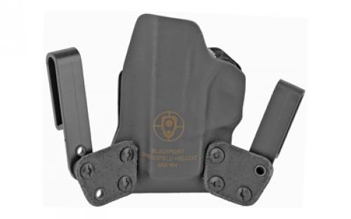 BlackPoint Tactical Mini Wing IWB Holster, Fits Springfield Hellcat, Right Hand, Black Kydex, 15 Degree Cant 122142