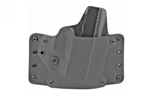 BlackPoint Tactical Leather Wing OWB Holster, Fits Springfield Hellcat, Right Hand, Black Kydex & Leather, with 1.75 Belt Loops, 15 Degree Cant 122227