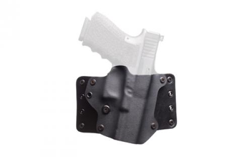 BlackPoint Tactical Leather Wing OWB Belt Holster, Fits Springfield Echelon, Black, Kydex and Leather, 1.75 Belt Loops, Straight Angle, Optics Cut, Tall Sights, Right Hand 160922