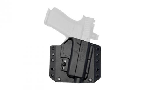 Bravo Concealment BCA, Outside The Waistband Holster, 1.5 Belt Loops, For Glock 43/43X/43X MOS, Polymer Construction, Black, Left Hand, Does not fit Glock 48 BC10-1028