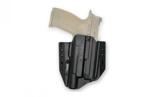 Bravo Concealment BCA Light Bearing, OWB Concealment Holster, 1.5 Belt Loops, Fits, S&W M&P 9/40 Full Size w/SureFire X300, Right Hand, Black, Polymer BC30-1008