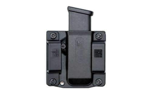 Bravo Concealment Magazine Pouch, Single, 1.5" Belt Loops, Size Medium, Fits Glock 43X, Sig P365, and Springfield Hellcat Magazines, Ambidextrous, Polymer, Black BC60-1002M