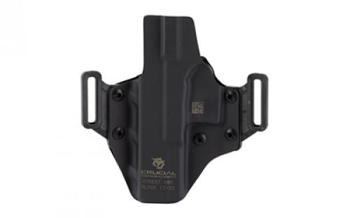 Crucial Concealment Covert OWB, Outside Waistband Holster, Right Hand, Kydex, Black, Fits Glock 17 1000