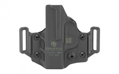 Crucial Concealment Covert OWB, OWB Holster, Right Hand, Kydex, Black, Fits Sig P365 1005