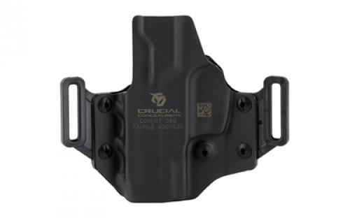 Crucial Concealment Covert OWB, Outside Waistband Holster, Right Hand, Kydex, Black, Fits Taurus G3C/G2C 1007