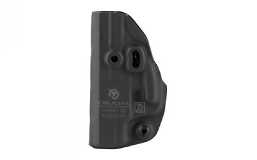 Crucial Concealment Covert IWB, Inside Waistband Holster, Ambidextrous, Kydex, Black, Fits Ruger LCP/LCP II 1023