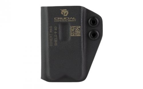 Crucial Concealment Covert Mag, Magazine Pouch, Ambidextrous, Fits Smith & Wesson M&P Shield Magazines, Kydex Construction, Black 1037