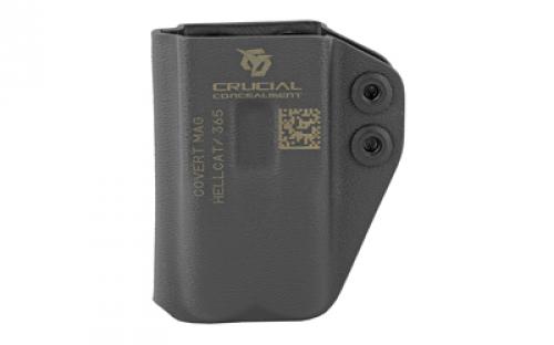 Crucial Concealment Covert Mag, Inside Waistband Mag Pouch, Ambidextrous, Kydex, Black, Fits Springfield Hellcat/Sig Sauer P365 Magazines 1039