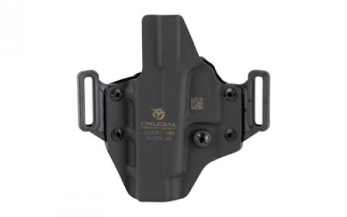 Crucial Concealment Covert OWB, Outside Waistband Holster, Right Hand, Kydex, Black, Fits Glock 48 1042