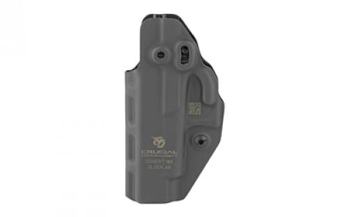 Crucial Concealment Covert IWB, Inside Waistband Holster, Ambidextrous, Kydex, Black, Fits Glock 48 1044