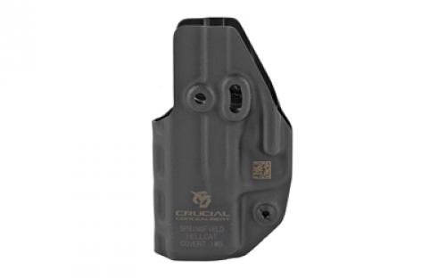 Crucial Concealment Covert IWB, Inside Waistband Holster, Ambidextrous, Kydex, Black, Fits Springfield Hellcat 1112