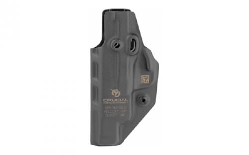 Crucial Concealment Covert IWB, Inside Waistband Holster, Ambidextrous, Kydex, Black, Fits Springfield Hellcat RDP 1200