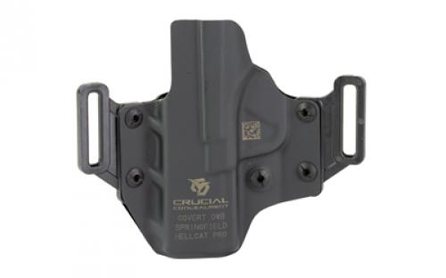 Crucial Concealment Covert OWB, OWB Holster, Right Hand, Fits Springfield Armory Hellcat Pro, Matte Finish, Black 1237