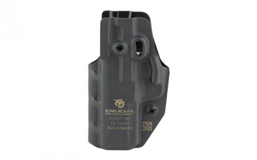Crucial Concealment Covert IWB, Inside Waistband Holster, Fits Sig 365 X-Macro, Ambidextrous, Kydex Construction, Black 1276