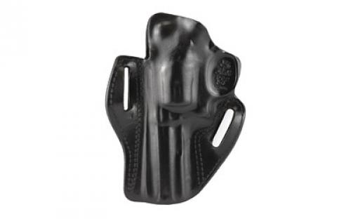 DeSantis Gunhide 002, Speed Scabbard, Belt Holster, 2 Belt Slots, No Tension Screw, Fits 4" Ruger GP100, S&W L Frame, Colt Python, Colt Trooper, Dan Wesson 15/2, 15/2V, 15/2VH, Right Hand, Black Leather 002BA34Z0