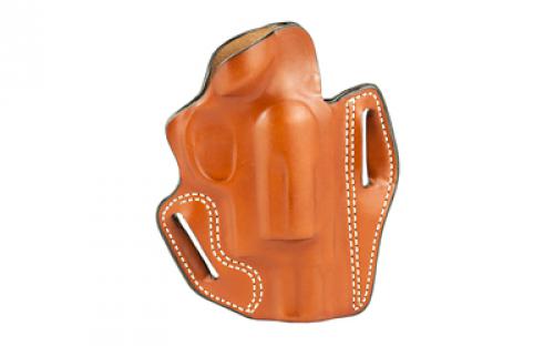 DeSantis Gunhide 002, Speed Scabbard, Belt Holster, 2 Belt Slots, No Tension Screw, Fits 2 Taurus Public Defender Ultralite W/ 2.5 Cylinder, Right Hand, Tan Leather 002TAI6Z0