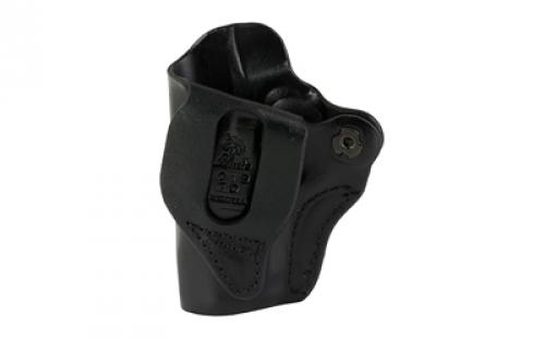DeSantis Gunhide 019, Mini Scabbard, Belt Holster, Fits Kimber Micro 1911, Right Hand, Black Leather 019BA7DZ0