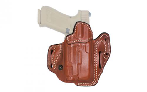 DeSantis Gunhide Vengeance Scabbard, #201, Light Bearing OWB Holster, Leather, Right Hand, Tan, Fits Glock 19/23/32/45/19X/19 GEN 5 with Streamlight TLR-7A 201TA6VZ0