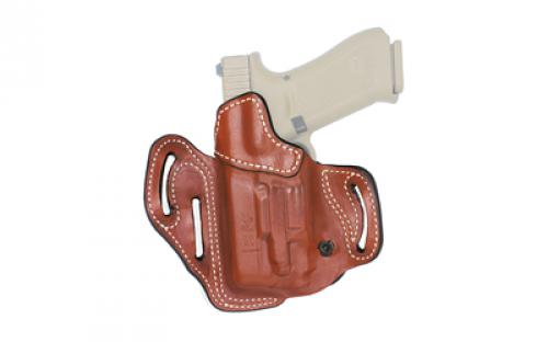 DeSantis Gunhide Vengeance Scabbard, #201, Light Bearing OWB Holster, Leather, Right Hand, Tan, Fits Glock 19/23/32/45/19X/19 GEN 5 with Streamlight TLR-7A 201TA6VZ0